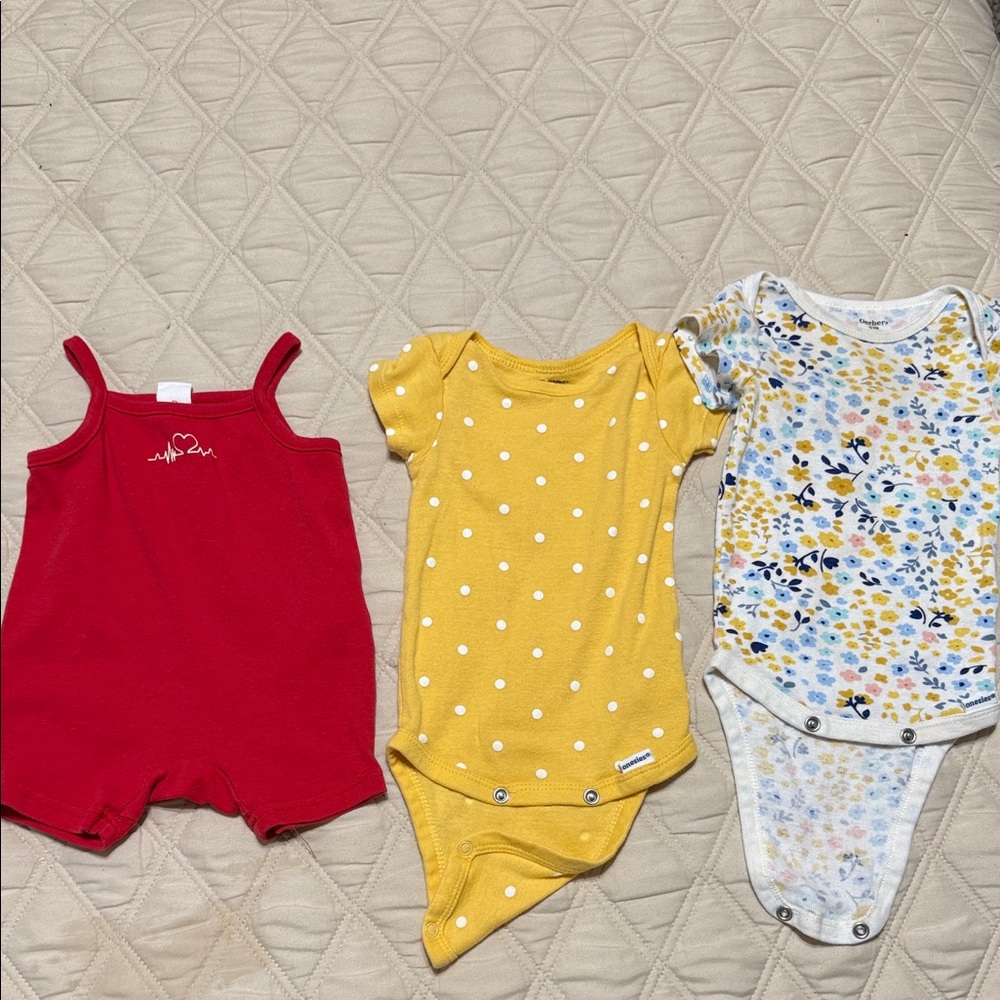 Red and Yellow Polka Dot Kids One Piece Set
